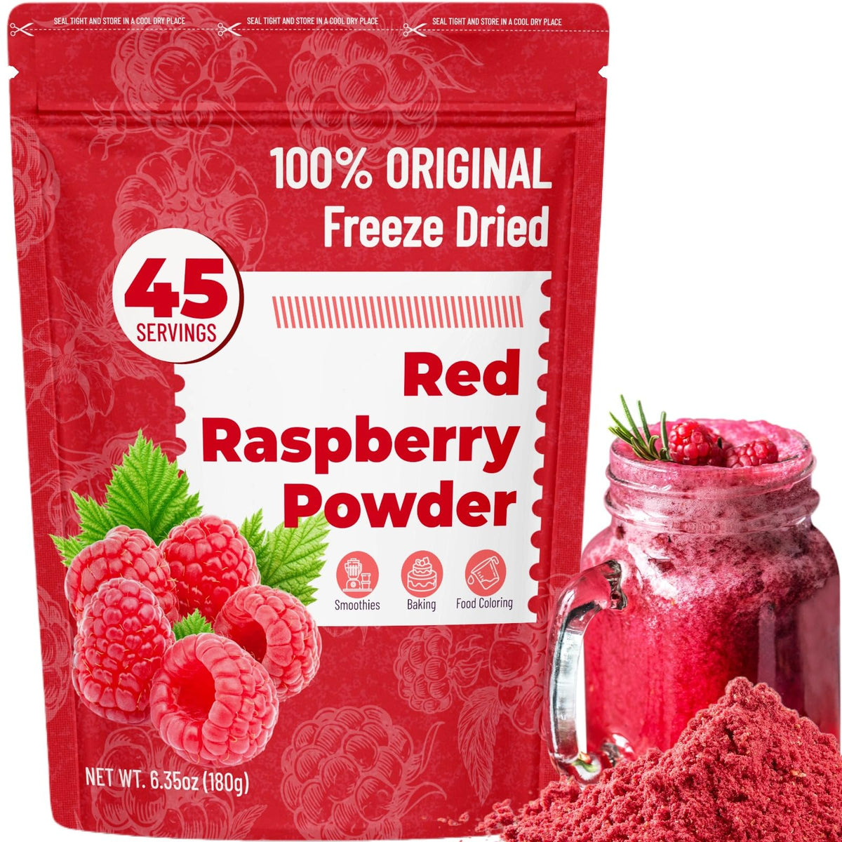 SIHASO Raspberry Powder packaging ready for storage and use