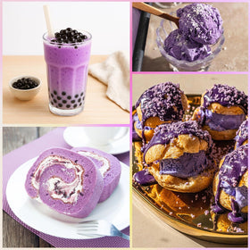 Sihaso purple yam powder enhances boba tea toppings with natural color