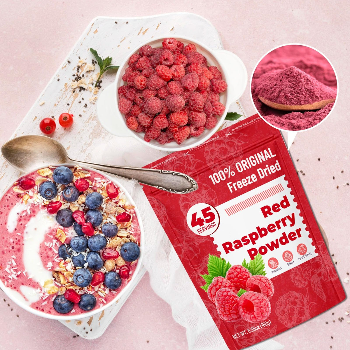 Baking with SIHASO Raspberry Powder for even color and flavor