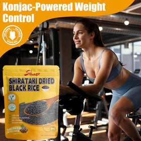 SIHASO Shirataki Konjac Dried Black Rice dry grains ready to hydrate.