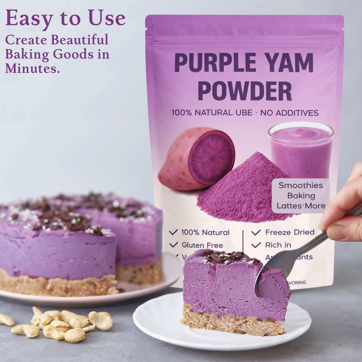 Sihaso Ube latte with vivid purple color