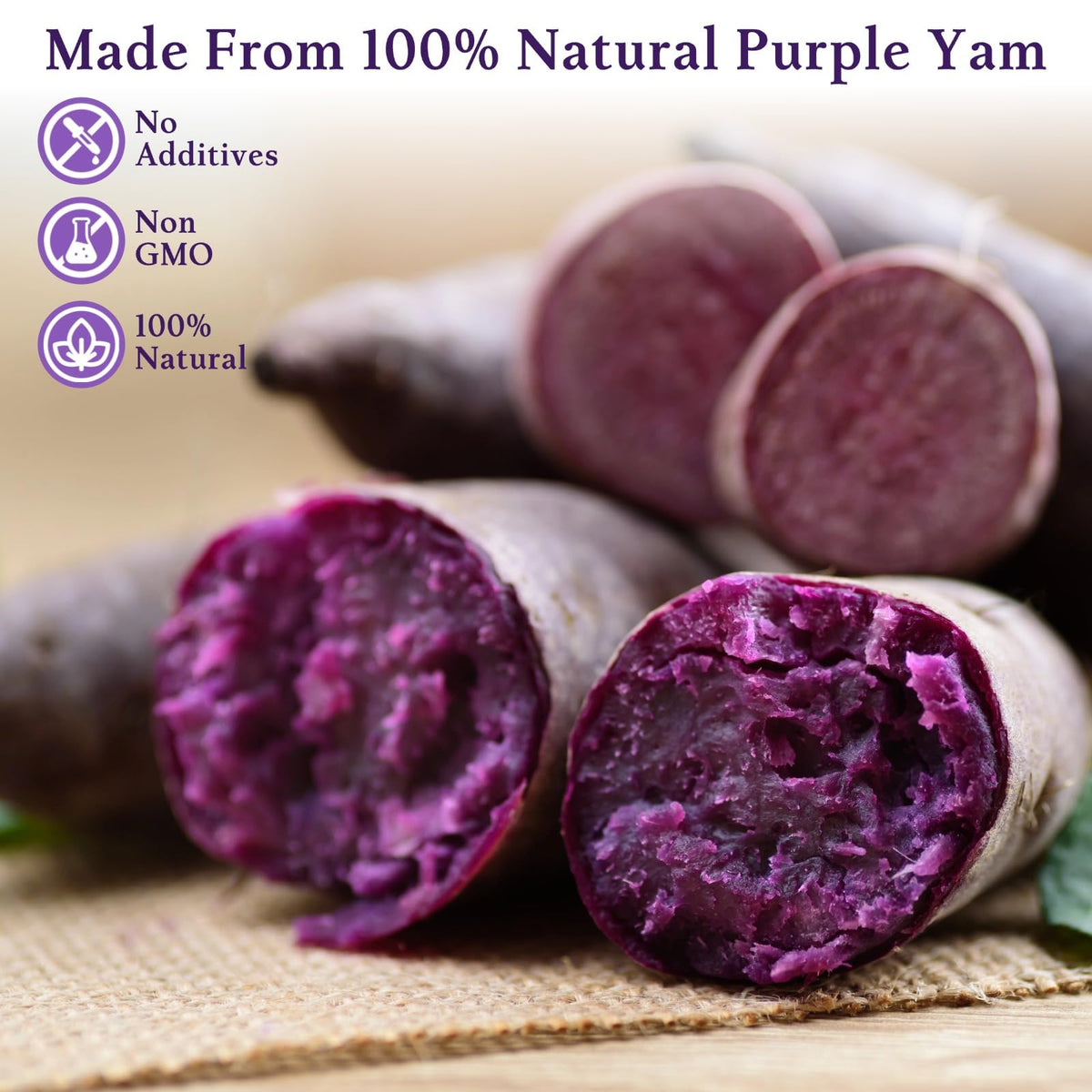 Sihaso Ube powder mixed into frosting for dessert topping