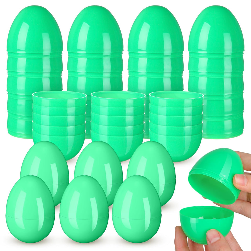 Silipull 36-pack jumbo green egg for Easter hunts and customizable surprises