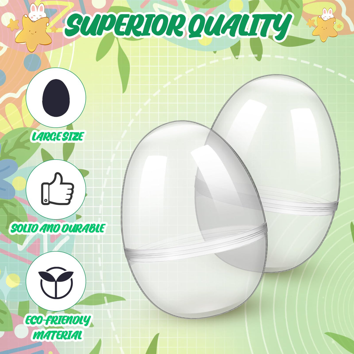 Silipull lightweight eggs for hanging decorations and quick party setup.
