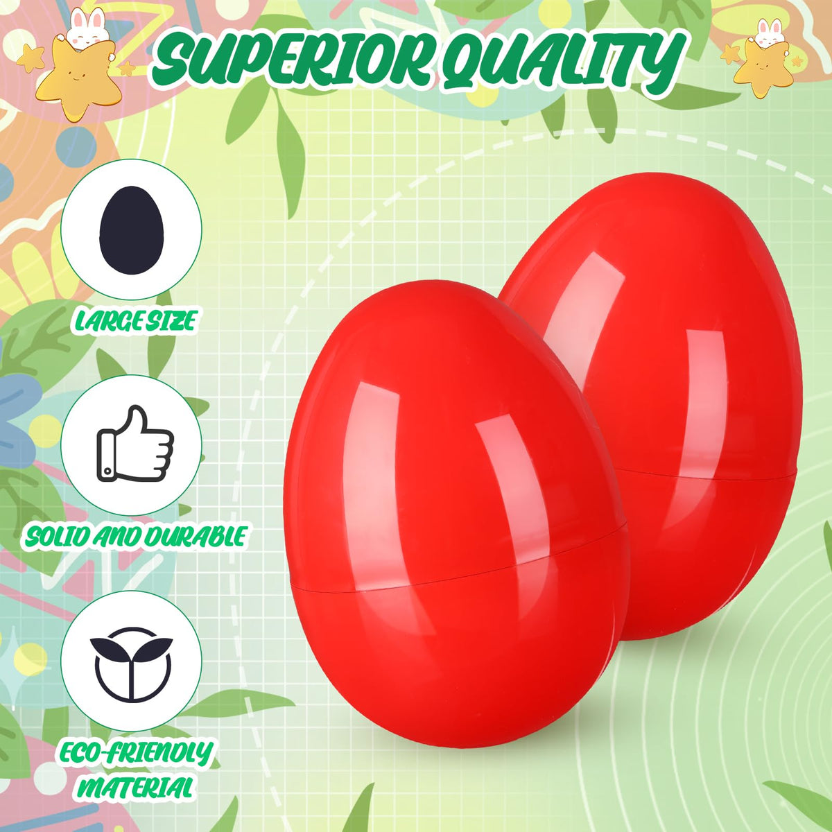 Silipull lightweight plastic Easter egg red designed for hanging and display