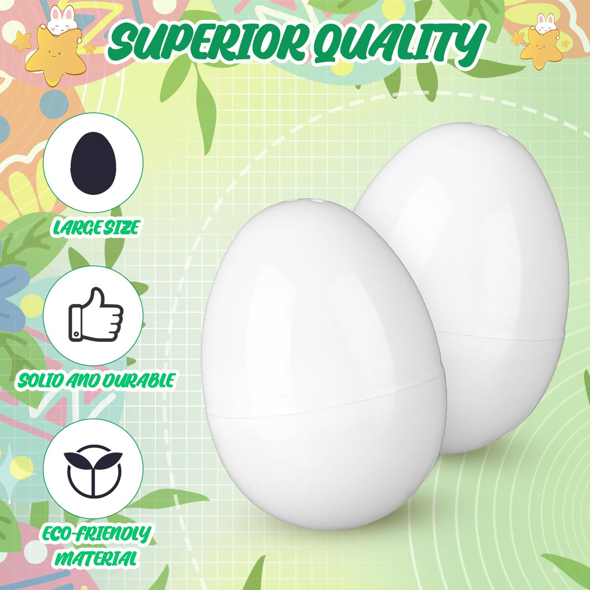 Silipull twist-design fillable eggs highlighted by secure closure.