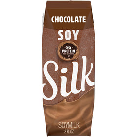 Silk Chocolate Soy Milk pack front, a dairy-free indulgence for everyday sipping