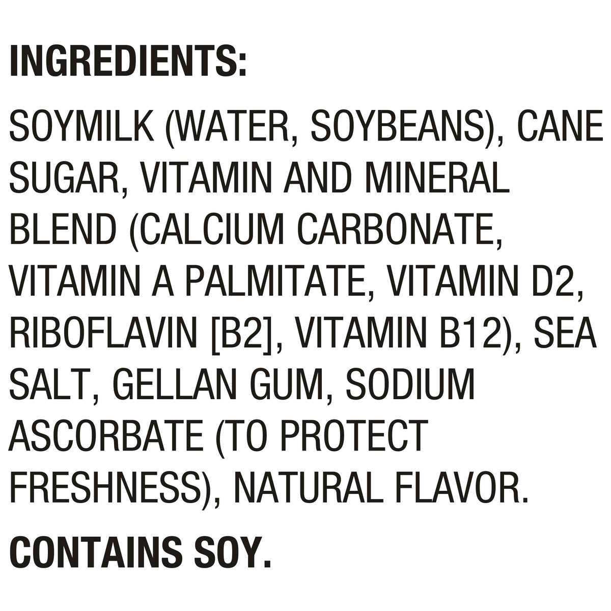 Silk Original soy milk label shows Non-GMO and vegan-friendly ingredients.