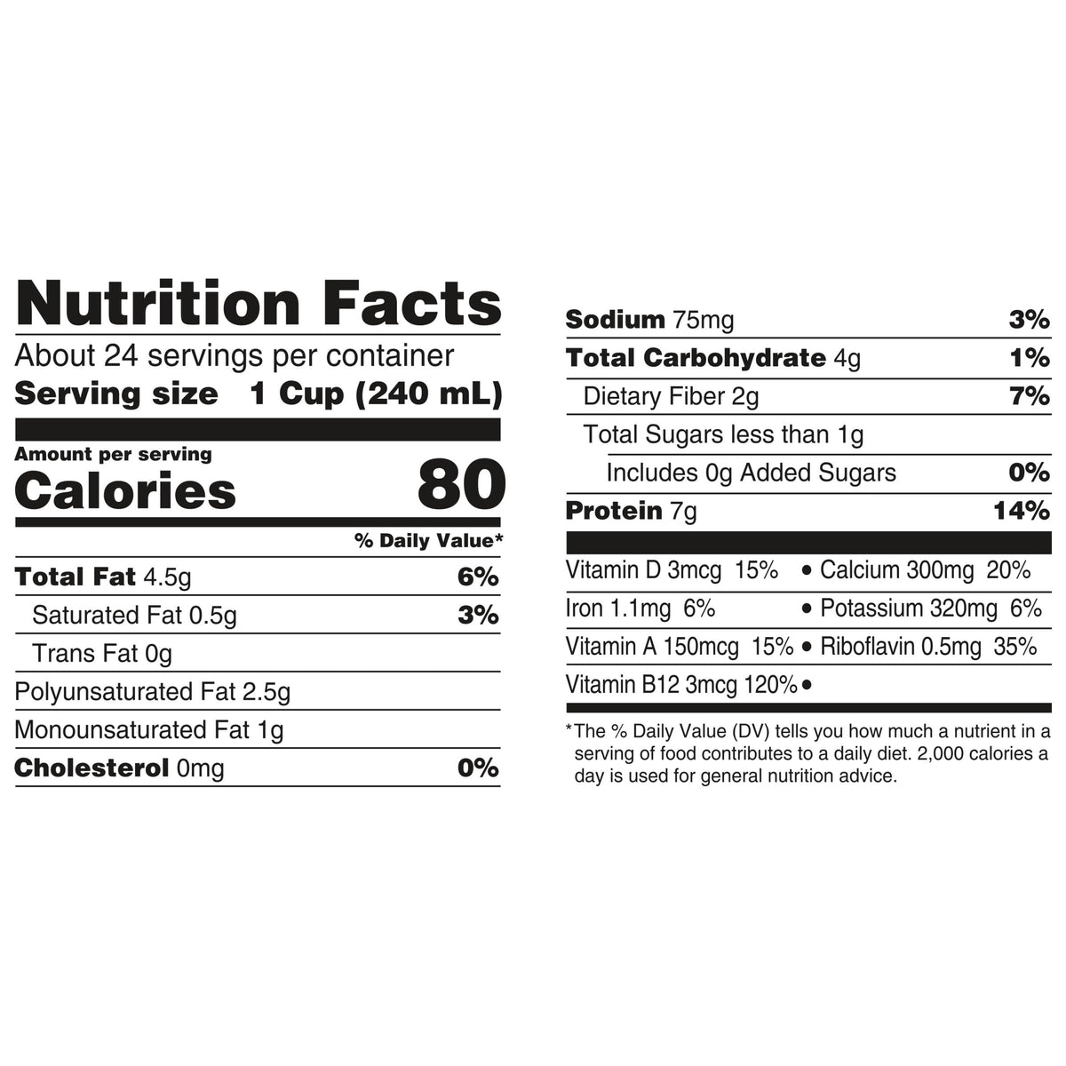 Silk unsweetened soy milk packaging shows Non-GMO Project Verified and vegan-friendly