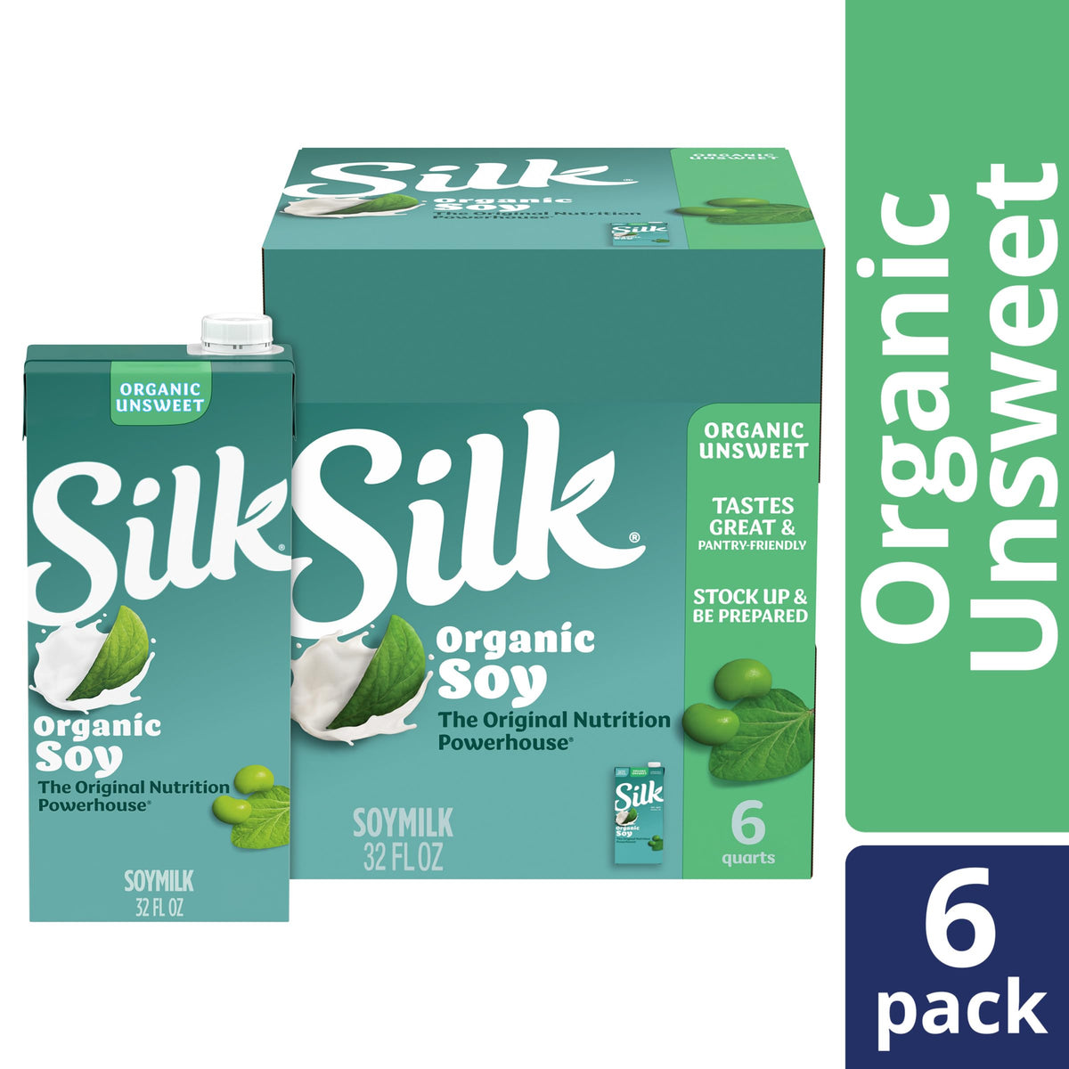 Silk unsweetened soy milk being poured over cereal for a dairy-free breakfast