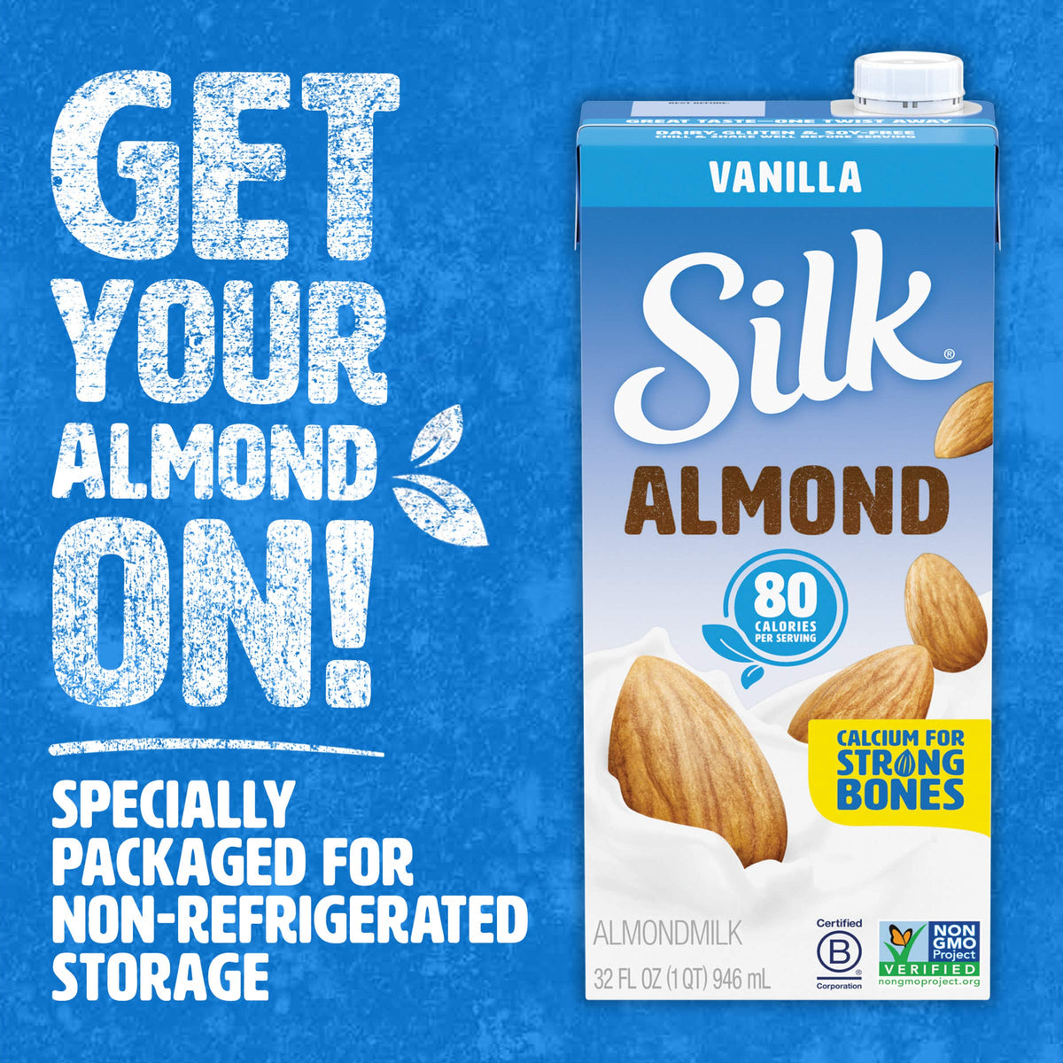Silk Vanilla Almondmilk baking hero for smooth batter and rich flavors.
