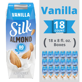 Silk Vanilla Almondmilk over cereal for a dairy-free breakfast.
