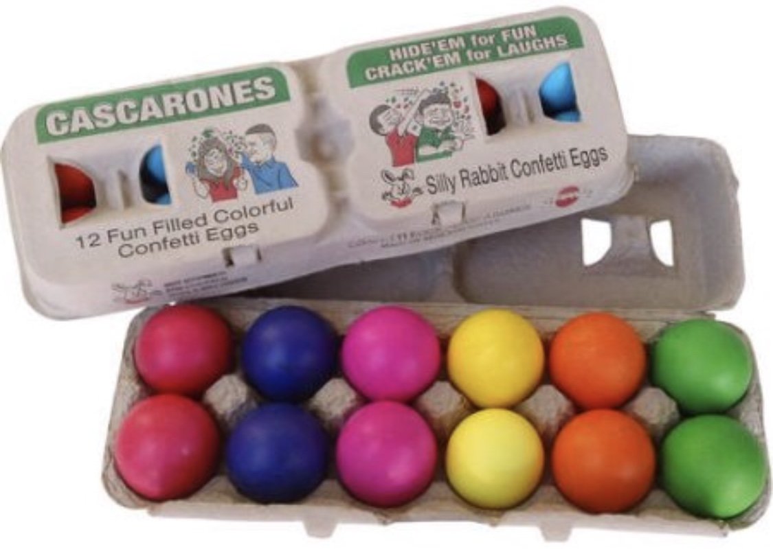 Silly Rabbit Cascarones pack of 4 with varied colors for Easter hunts and party fun