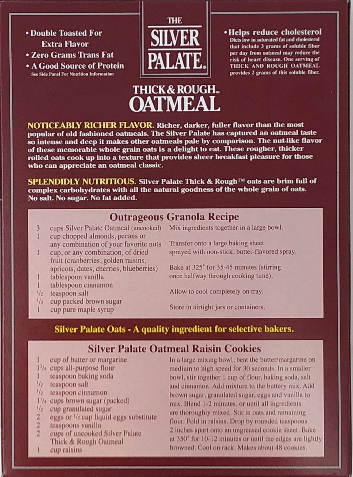 Silver Palate Oatmeal thick and rough served in a steaming bowl for a hearty breakfast.