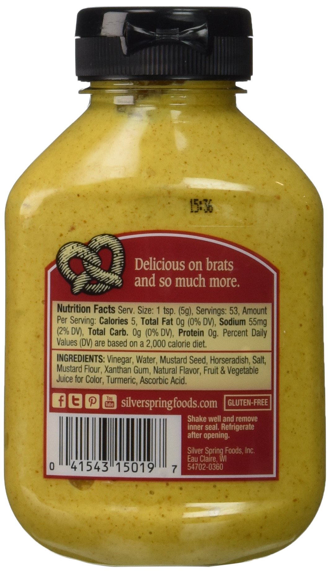 Silver Springs 9.5 oz mustard four-pack pack shot for grilling condiments.