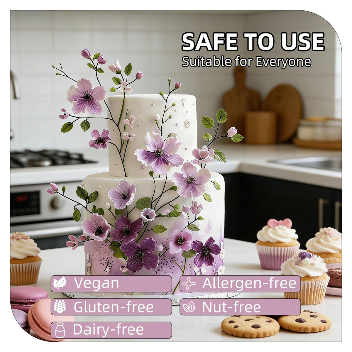 SIMEKKO white wafer sheets are safe to eat and gluten-free.