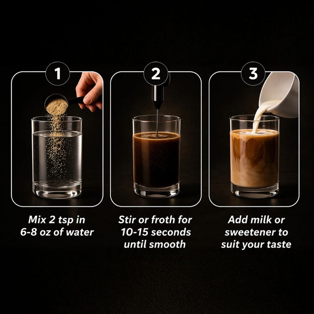 Simpl Dose Mushroom Coffee blend closeup highlights Lion’s Mane and Chaga mushrooms.