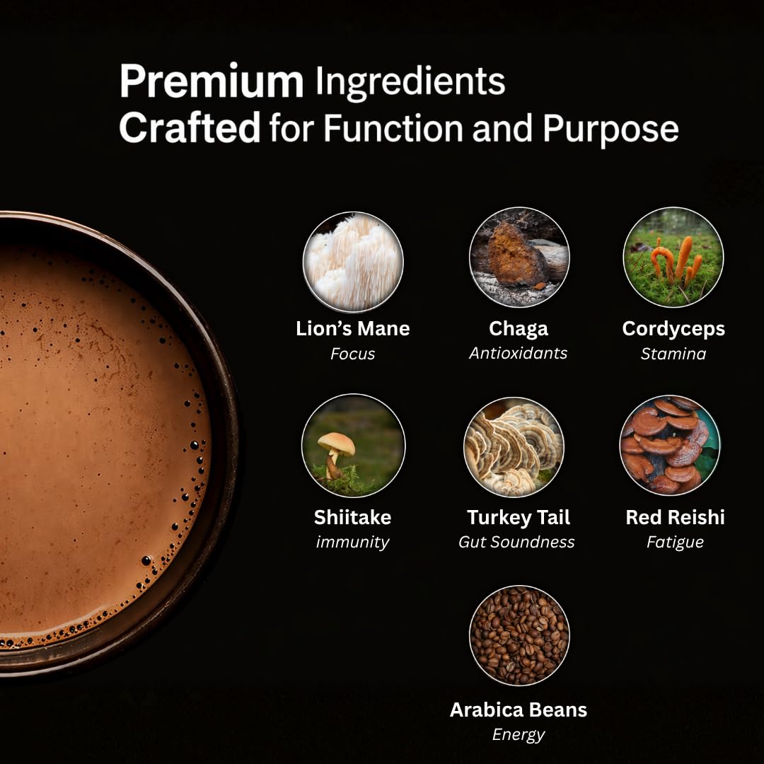 Simpl Dose Mushroom Coffee cup steaming suggests steady focus and taste.