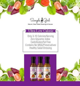 Simple Girl 3-bottle pack dressings ready for salads and marinades