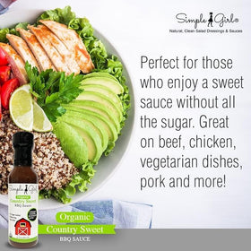 Simple Girl Southern Blend label focusing on organic ingredients and low-sugar tang for sandwiches.