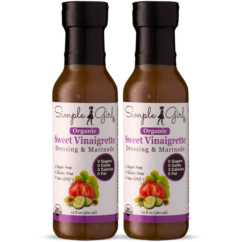 Simple Girl Organic Sweet Vinaigrette bottle front view for versatile dressings