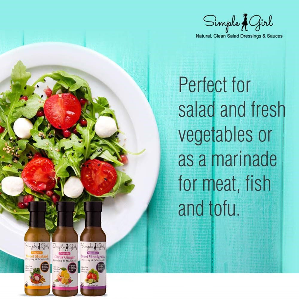 Simple Girl Organic vegan dressings ideal for healthy meals