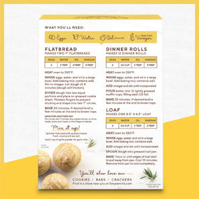 Nutrition facts of Simple Mills mix showing gluten-free and paleo attributes.