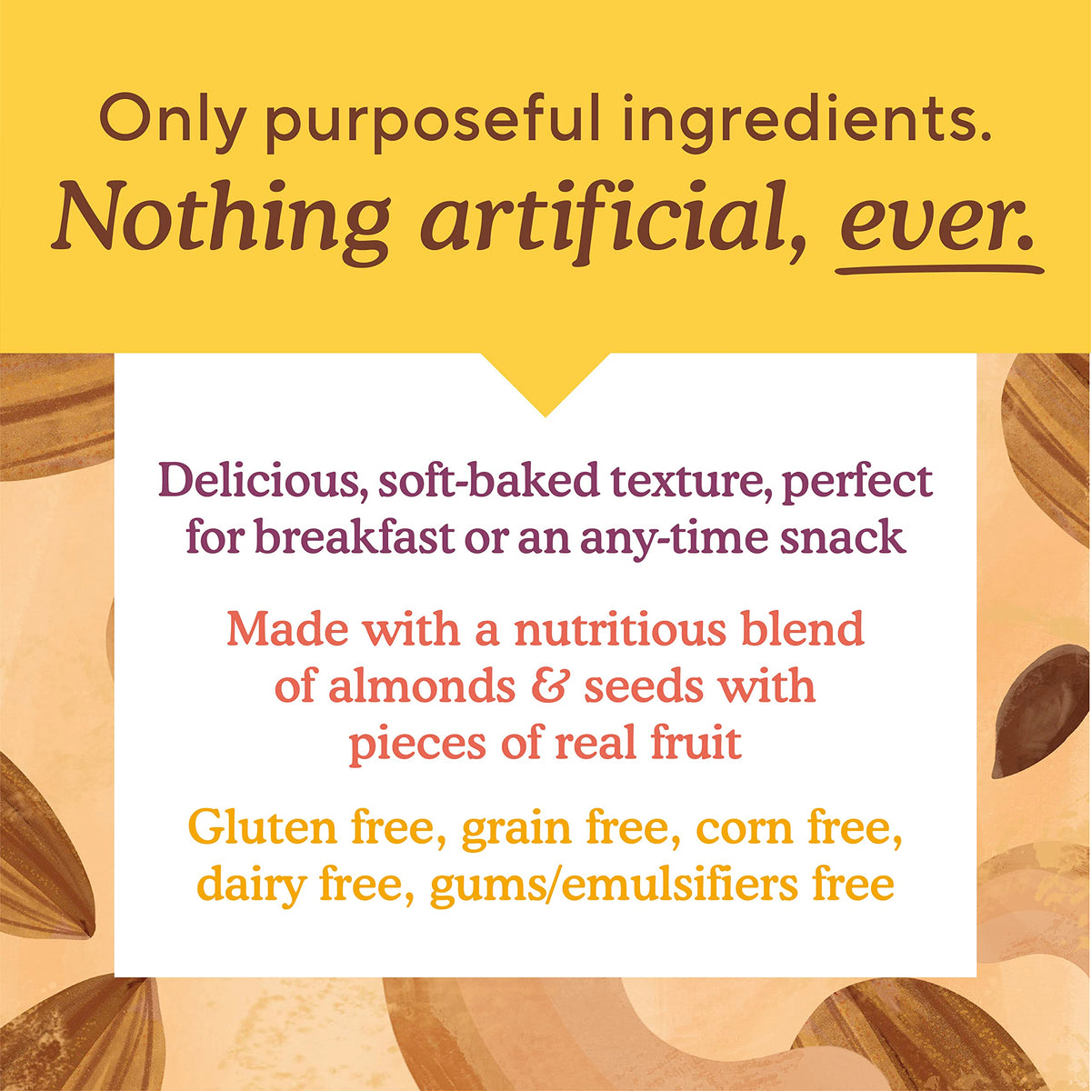 Simple Mills almond flour bars ingredients list close-up showing clean ingredients