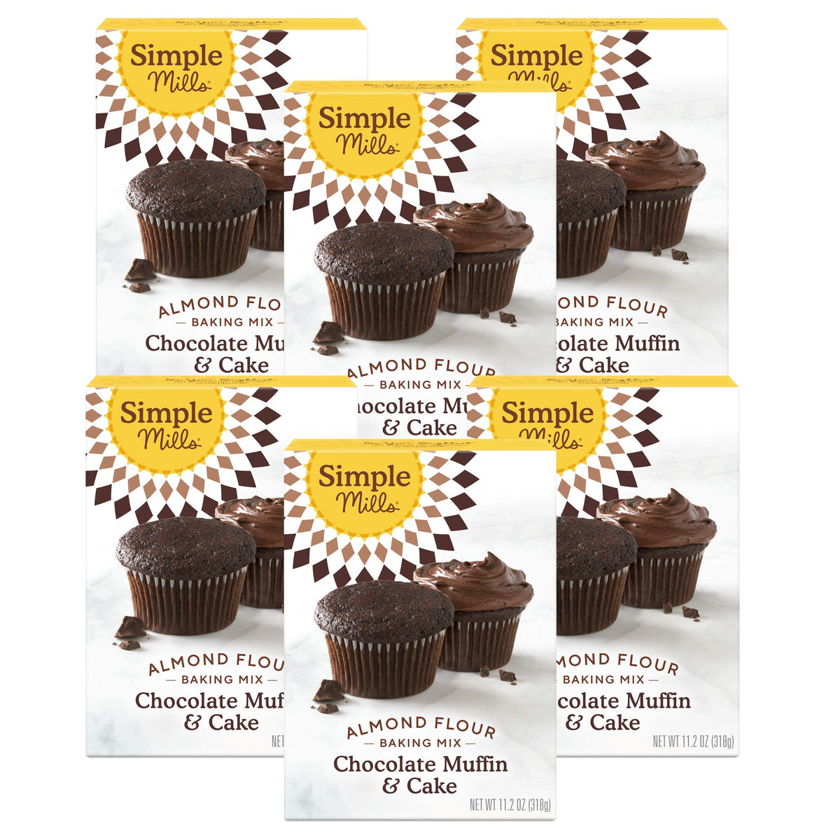 Simple Mills almond flour chocolate cake mix box front showing gluten-free option