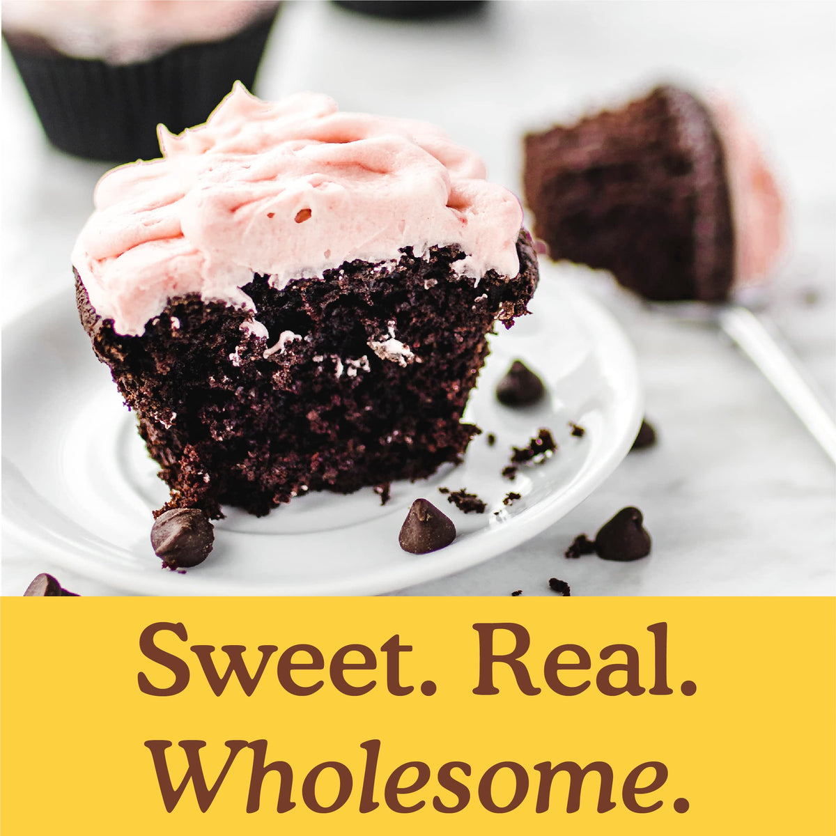 Ready-to-bake cupcakes using Simple Mills mix for a moist, cocoa-rich dessert