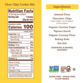 Simple Mills almond flour cookie mix in pan signals ready-to-bake convenience.