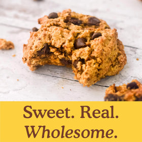 Simple Mills almond flour cookie dough scoop image suggests easy, family-friendly treats.