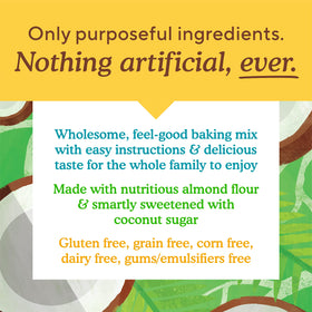 Simple Mills mix ingredients close-up highlights clean, purposeful ingredients for quick bake.