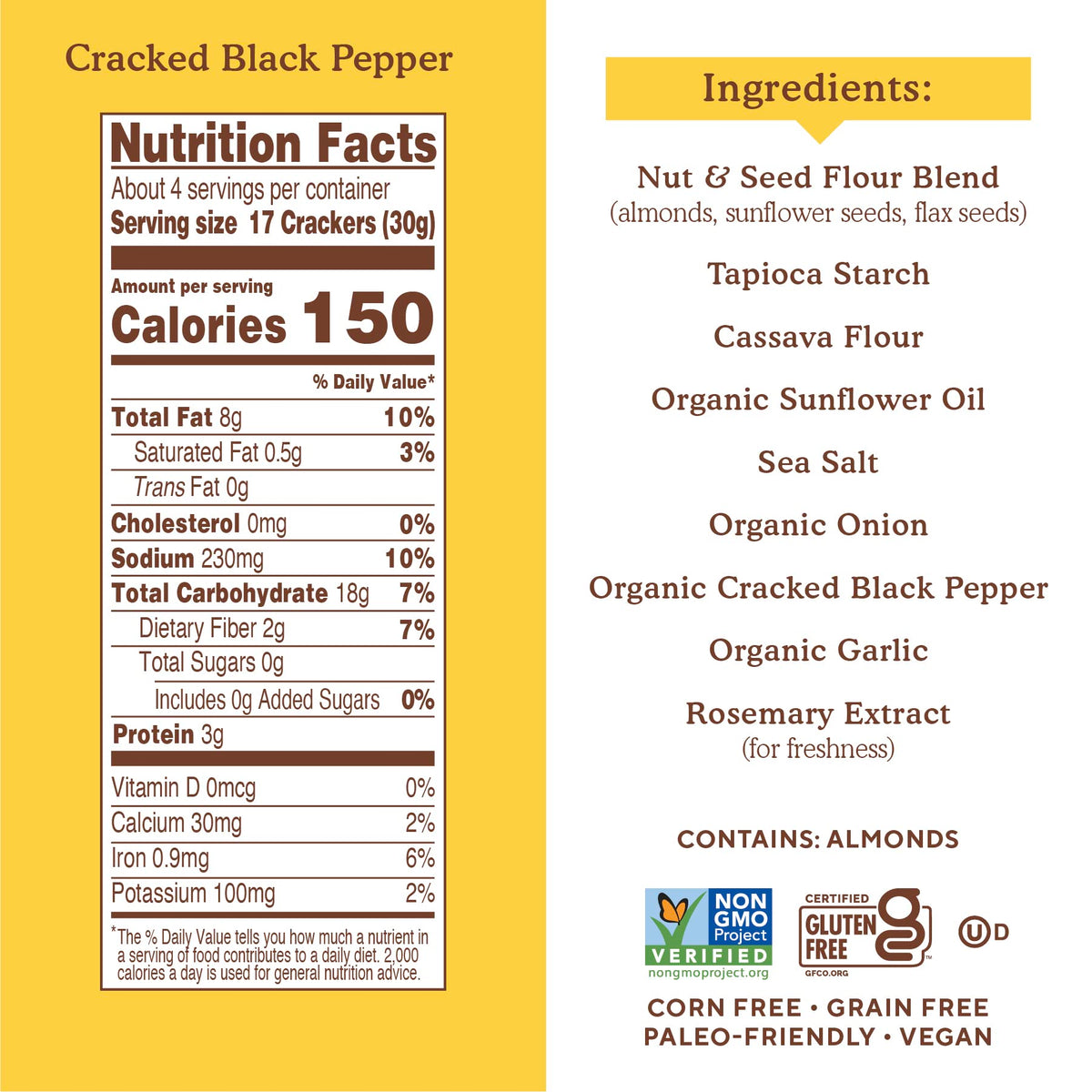 Simple Mills Almond Flour Crackers support plant-based snacking with no artificial ingredients