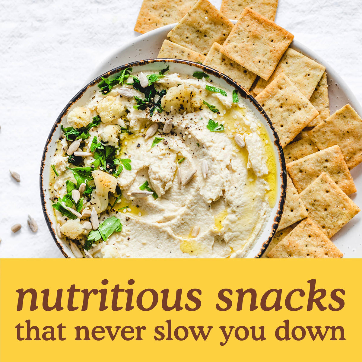 Close-up of flax seeds in Simple Mills crackers, showcasing wholesome ingredients.