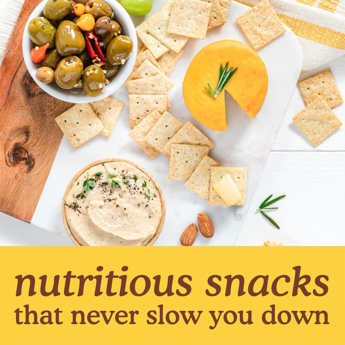 Crackers with dip—Simple Mills almond flour crackers sea salt ideal for dipping.