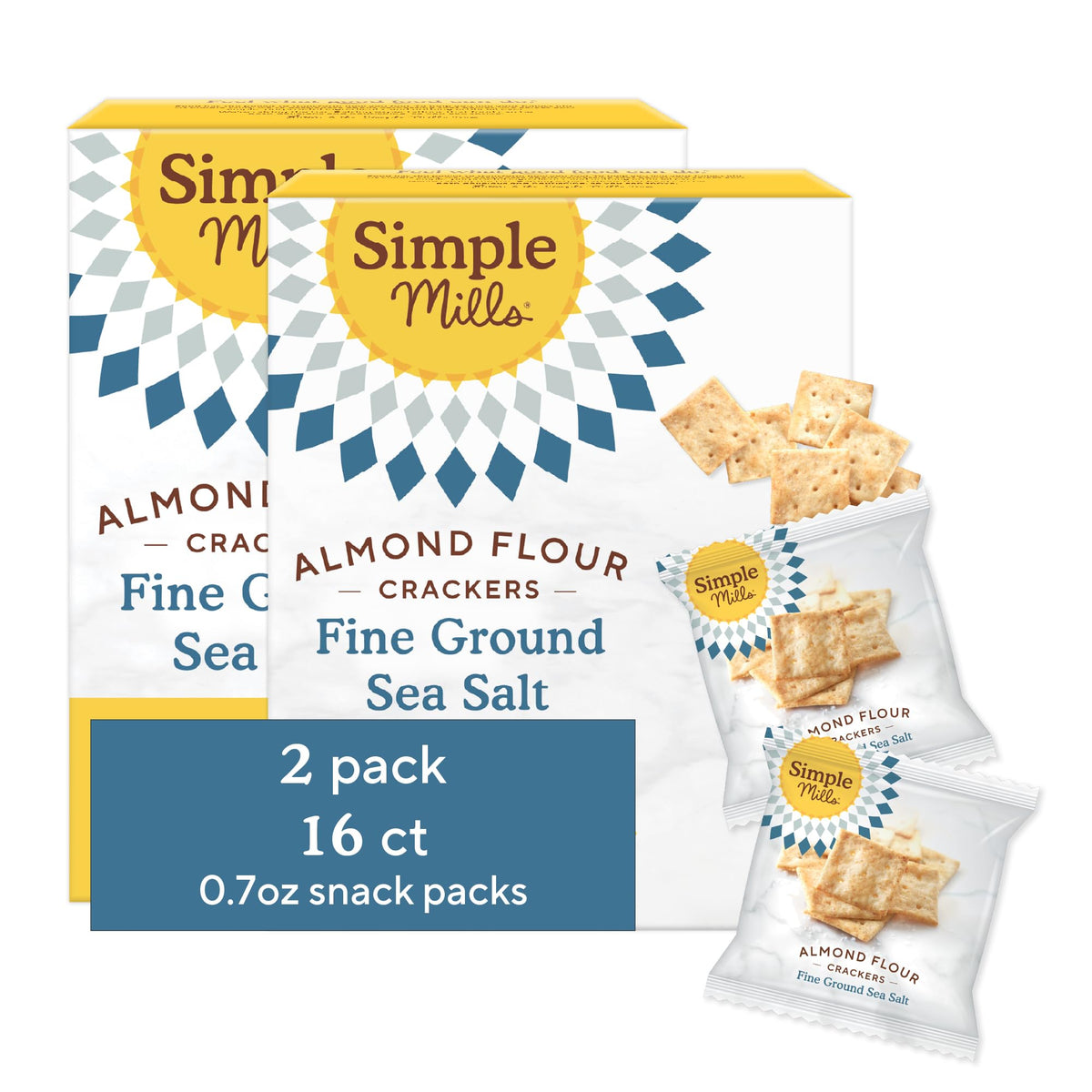 Simple Mills Almond Flour Crackers sea salt snack pack for on the go crunch
