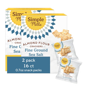 Simple Mills Almond Flour Crackers sea salt snack pack for on the go crunch