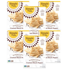 Simple Mills Black Cracked Pepper Almond Flour Crackers, gluten-free, ideal with cheese