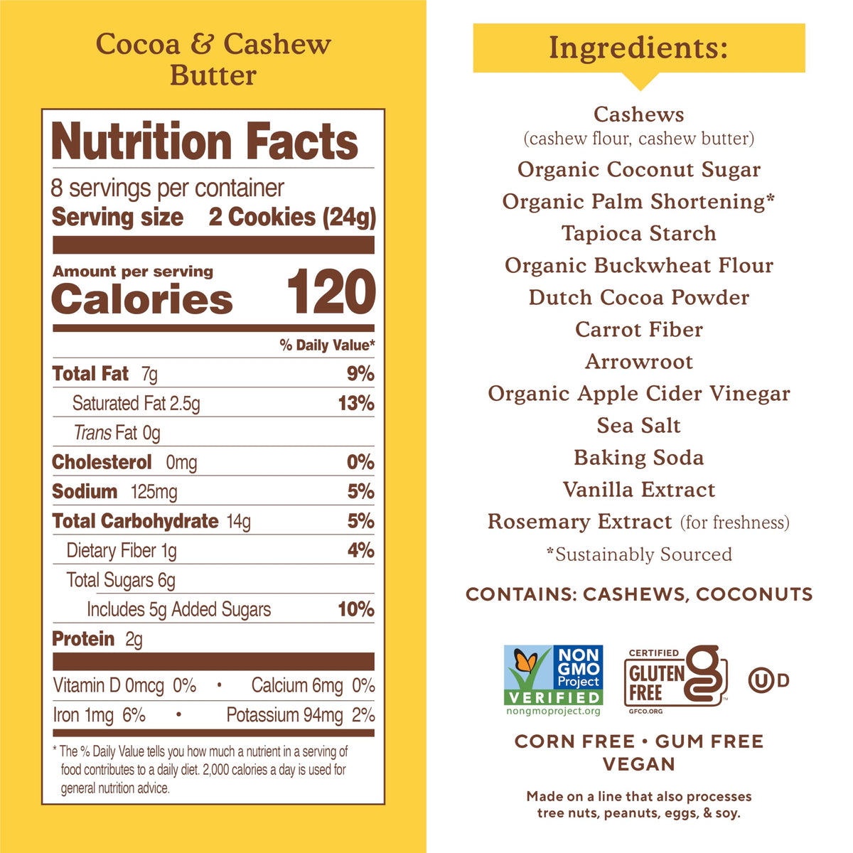 Box of Simple Mills Cocoa Cashew Creme Sandwich Cookies packaging