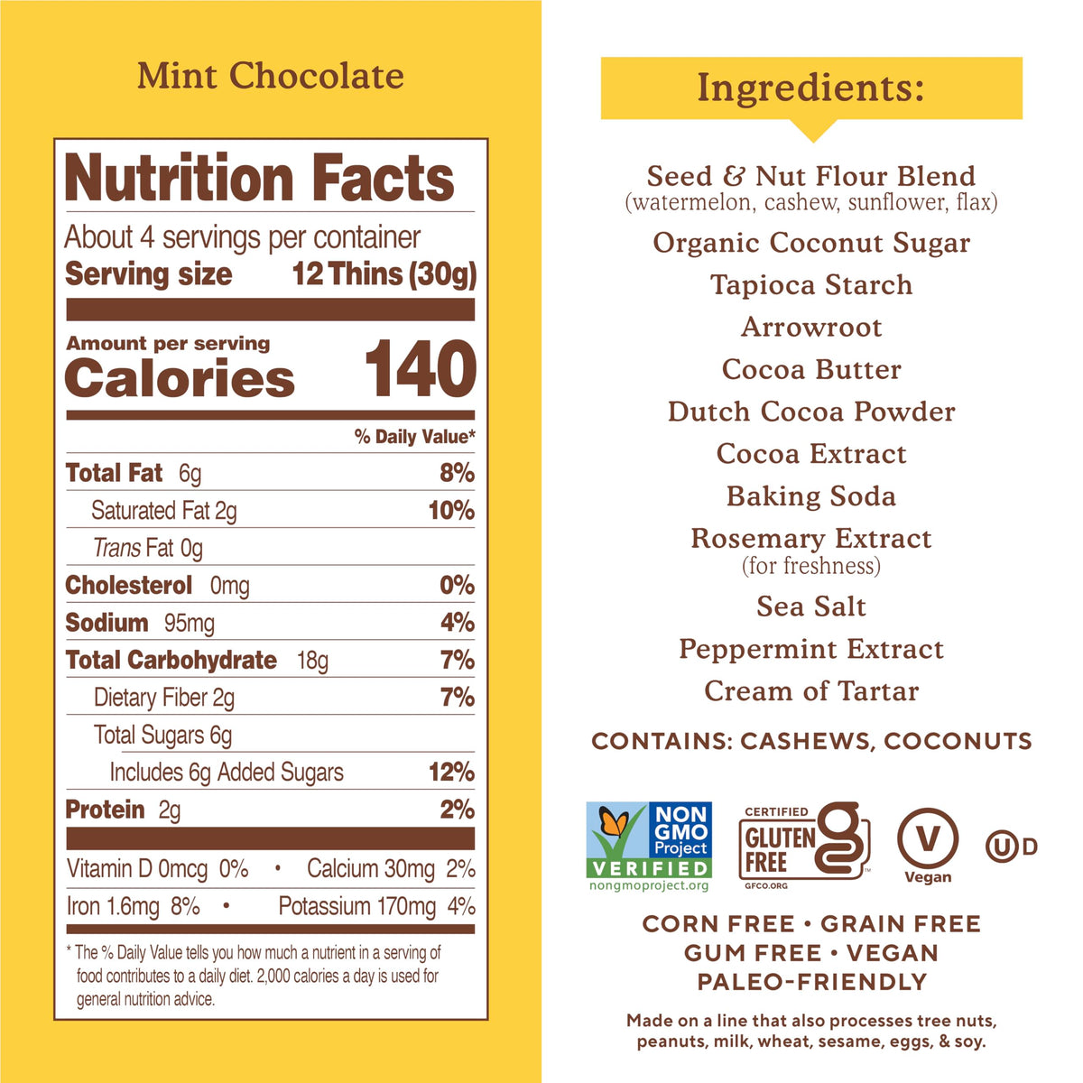 Simple Mills coconut sugar sweetness highlighted as natural sweetener.