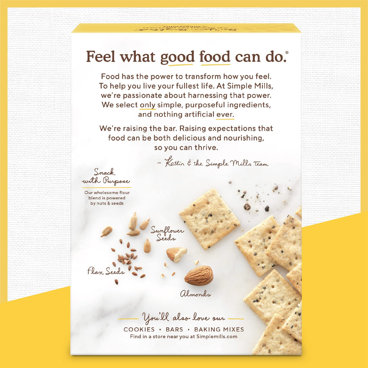 Simple Mills Crackers provide pantry-friendly, shelf-stable snacking for lunchboxes and travel