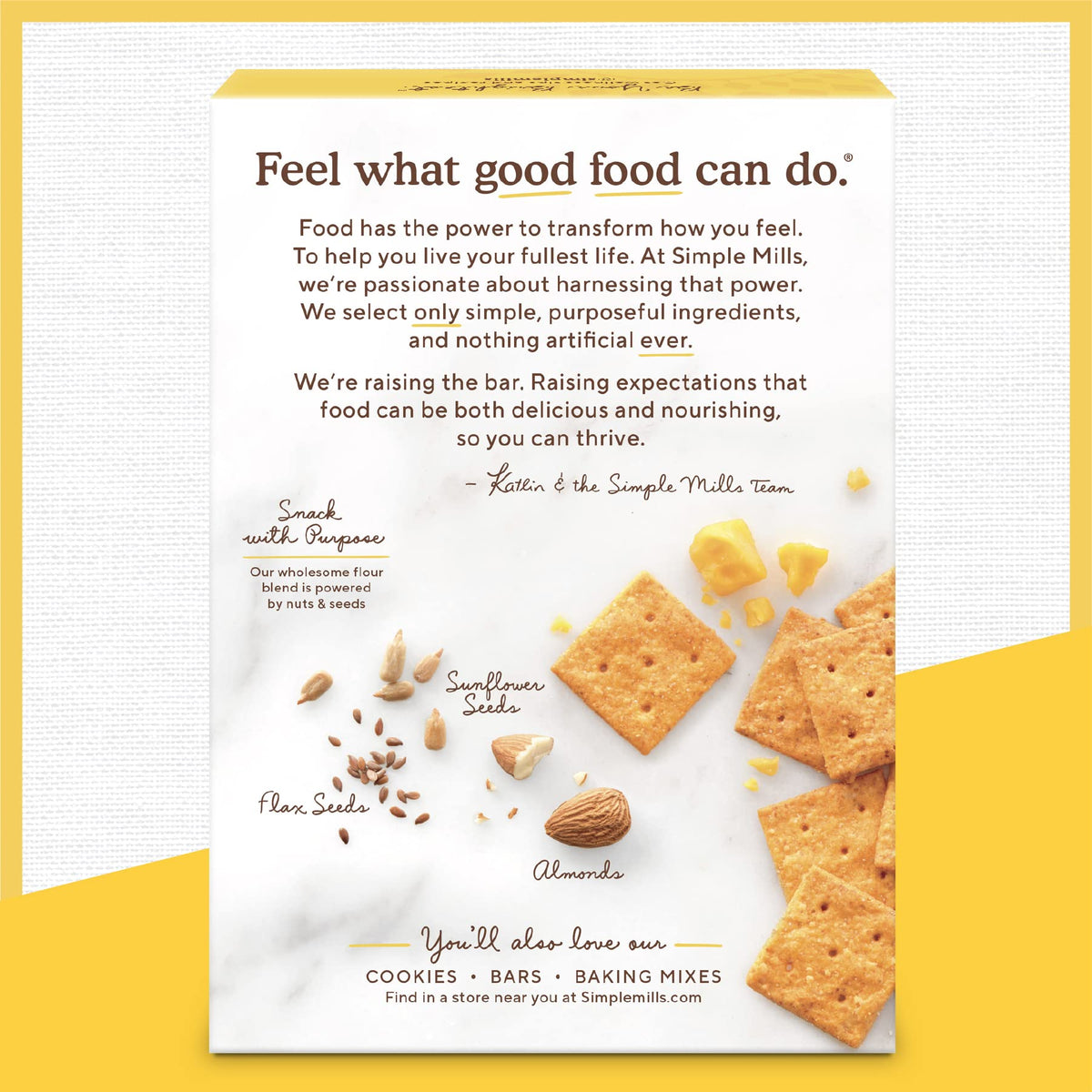 Nutrition facts panel supports informed snacking choices.