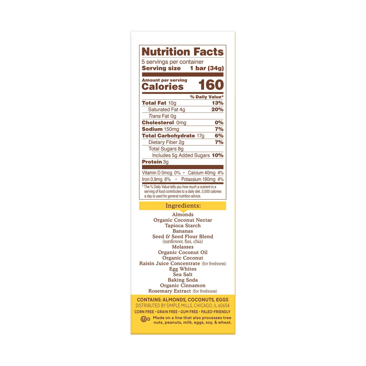 Simple Mills gluten-free non-GMO shelf-stable snack image suitable for pantry storage