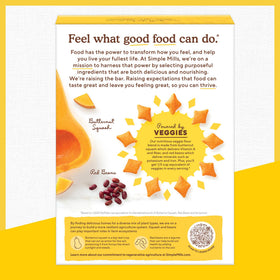 Simple Mills Pop Mmms cheddar veggie flour crackers pantry stack, convenient snack option.