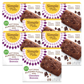 Simple Mills Soft Baked Almond Flour Bars Chocolate Brownie pack for on the go snacking