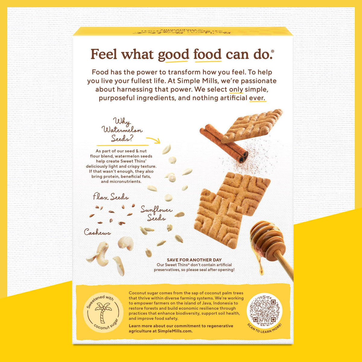 On a pantry shelf, Simple Mills Sweet Thins ready for paleo friendly snacks.