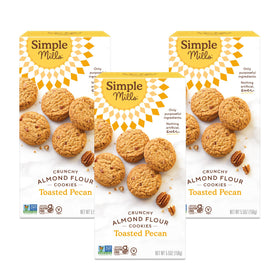Simple Mills Toasted Pecan Cookies pack, gluten-free snack option.