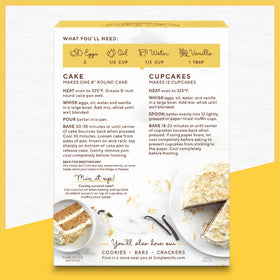 Simple Mills vanilla cupcakes cooling on rack, grain-free and plant-based treat.