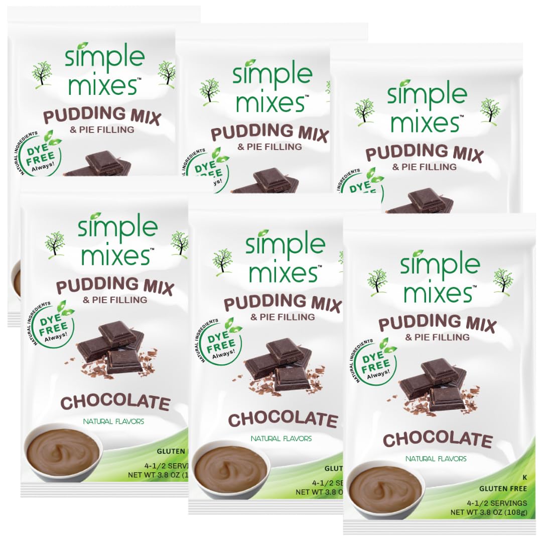 Simple Mixes chocolate instant pudding in a bowl, quick dessert ready in minutes.